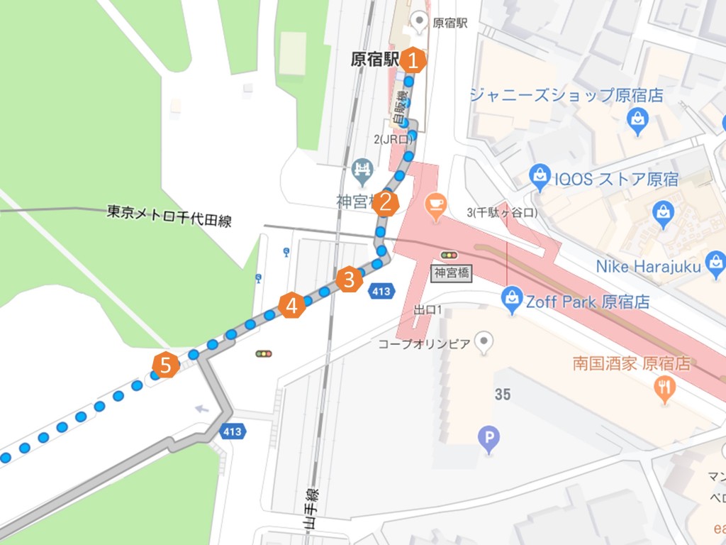 原宿駅からアースデイ東京へのアクセスマップ アースデイ東京 ポータルサイト 原宿駅からアースデイ東京へのアクセスマップ アースデイ東京 ポータルサイト